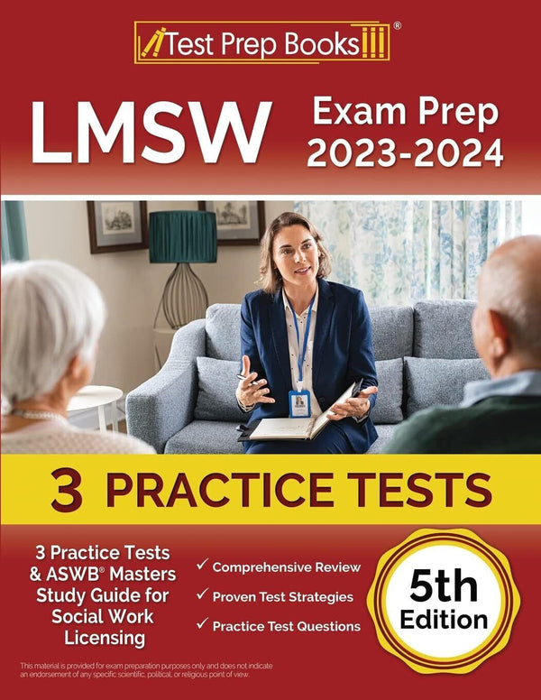 LMSW Exam Prep 2023 - 2024 3 Practice Tests and ASWB Masters Study Guide For — Paperback (Brand New)