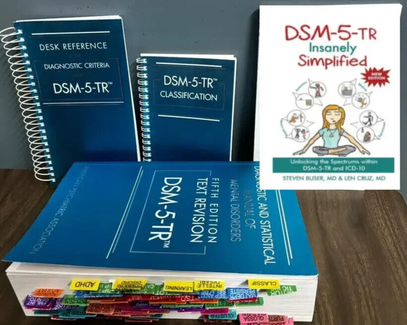 DSM 5 TR + Index tab, Desk Reference Spiral, Classification & DSM SIMPLIFIED US — Book Set (Brand New)