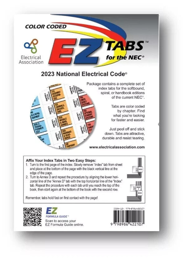 2023 Color Coded EZ Tabs with EZ Formula Guide Based based on NEC Code 2023 — Paperback (Brand New)
