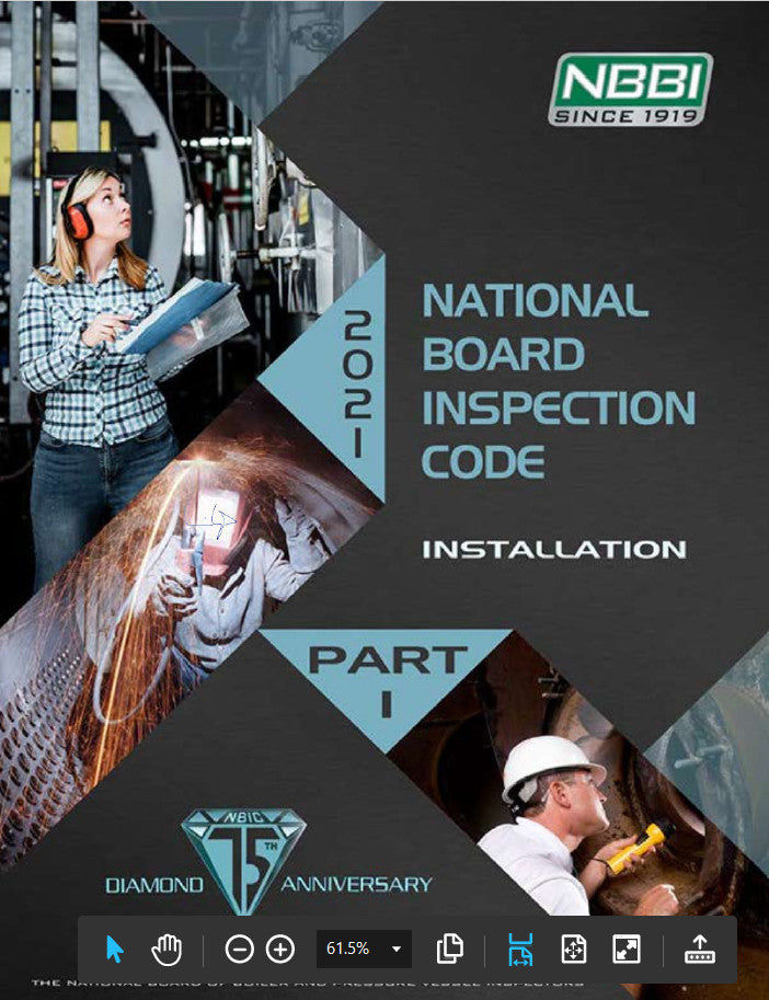 National Board Inspection Code 2021 Anniversary Edition Part 1 — Paperback (Brand New)