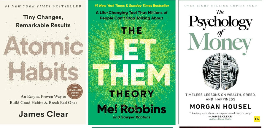 Atomic Habits+Psychology of Money+Let them theory, 3 Book Set by James Clear (Brand New)