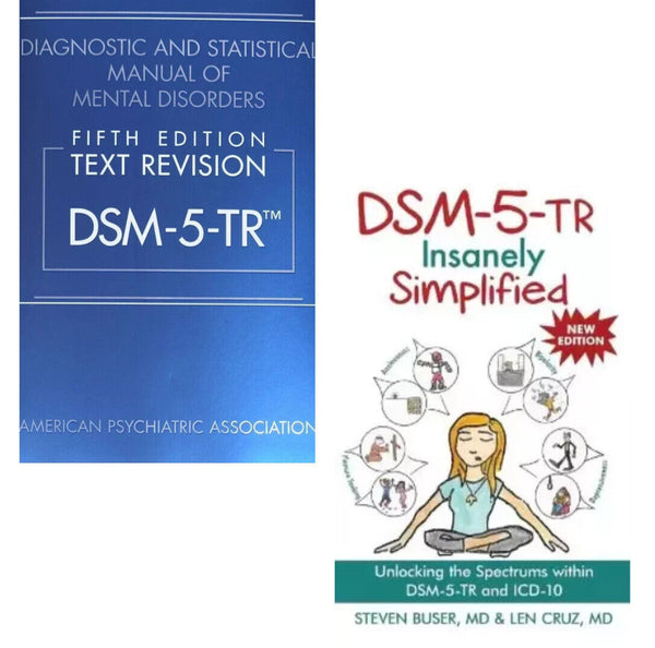 Diagnostic and Statistical Manual of Mental Disorders + Insanely Simpl DSM-5-TR by American Psychiatric Association — Book Set (Brand New)