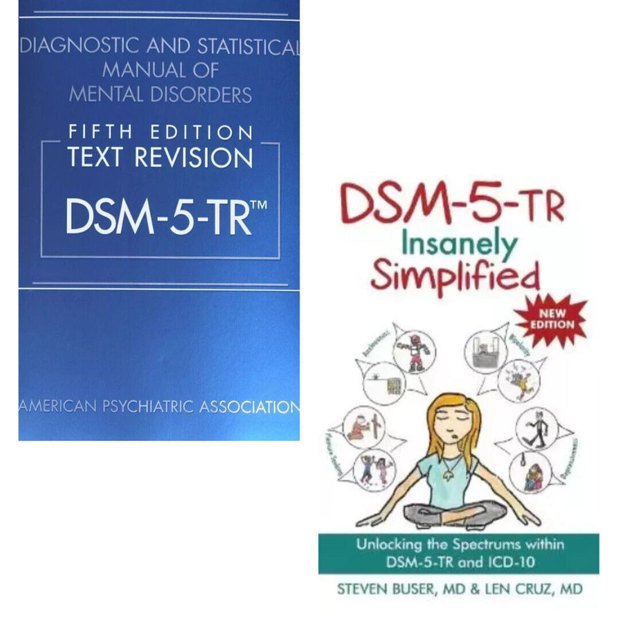 Diagnostic and Statistical Manual of Mental Disorders + Insanely Simpl DSM-5-TR by American Psychiatric Association — Book Set (Brand New)