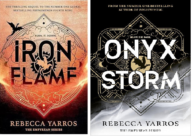 Onyx Storm + Iron Flame by Rebecca Yarros — Paperback (Like New)
