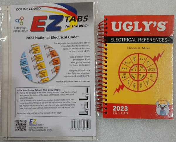 2023 NEC EZ INDEX Tabs with Ugly’s Electrical References, Wire Chart & Ohm's — Paperback (Brand New)